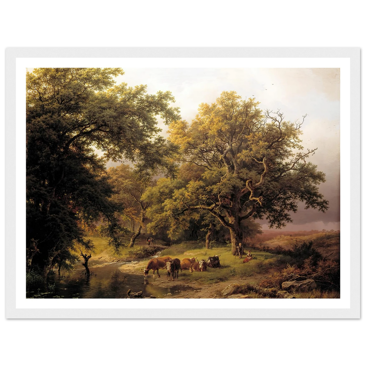 Brook by the Edge of the Woods (1849) Art Print | Barend Cornelis Koekkoek - Framed Poster - 30x40 cm / 12x16″ - Black frame