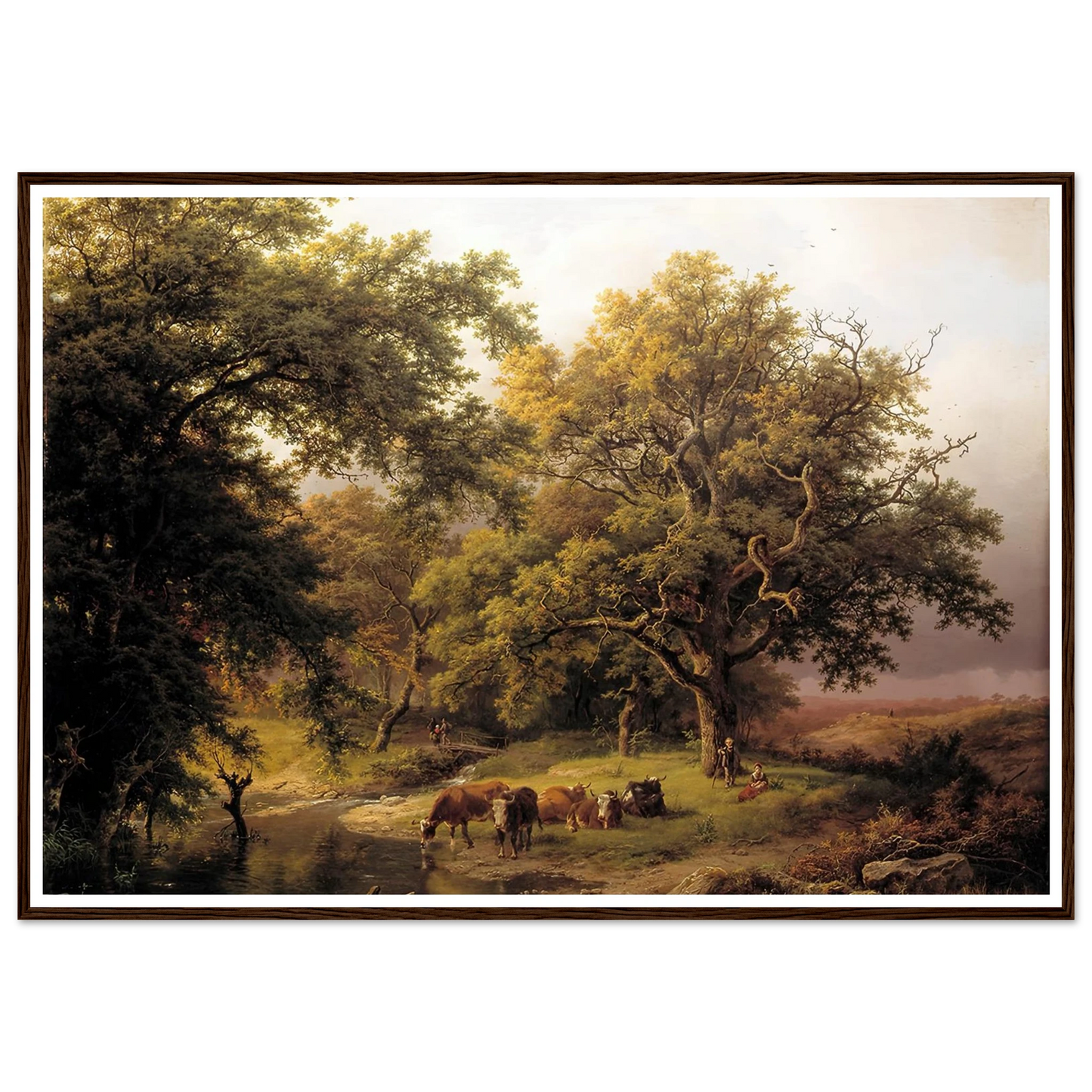 Brook by the Edge of the Woods (1849) Art Print | Barend Cornelis Koekkoek - Framed Poster - 30x40 cm / 12x16″ - Black frame