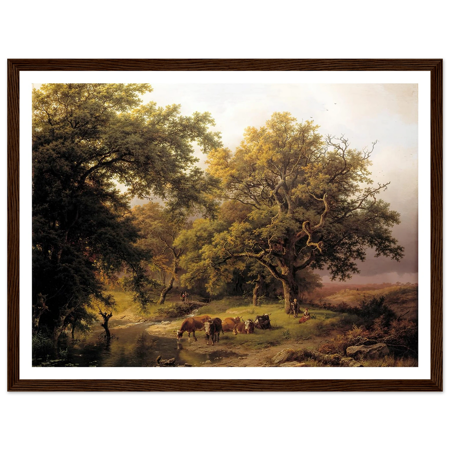 Brook by the Edge of the Woods (1849) Art Print | Barend Cornelis Koekkoek - Framed Poster - 30x40 cm / 12x16″ - Black frame