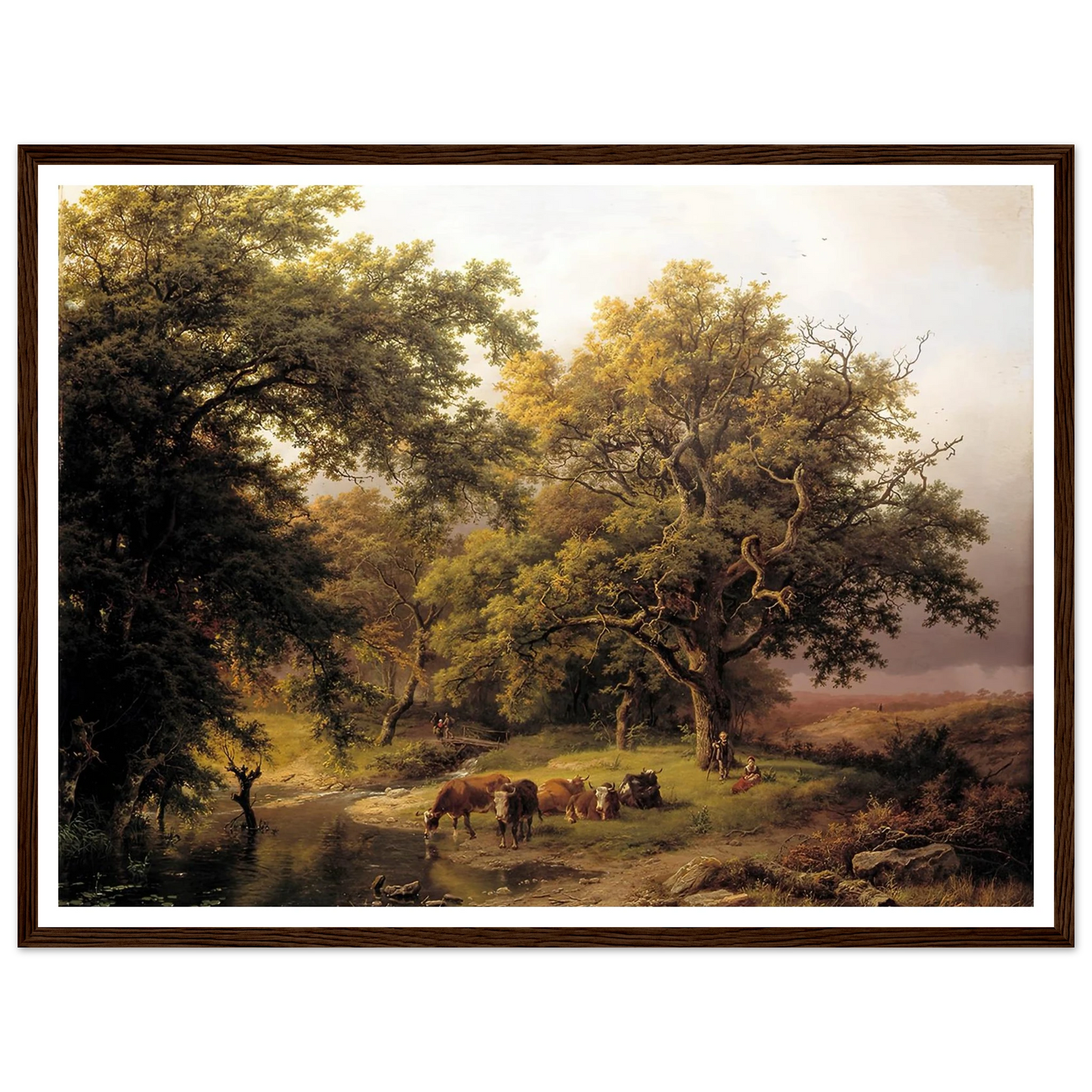 Brook by the Edge of the Woods (1849) Art Print | Barend Cornelis Koekkoek - Framed Poster - 30x40 cm / 12x16″ - Black frame