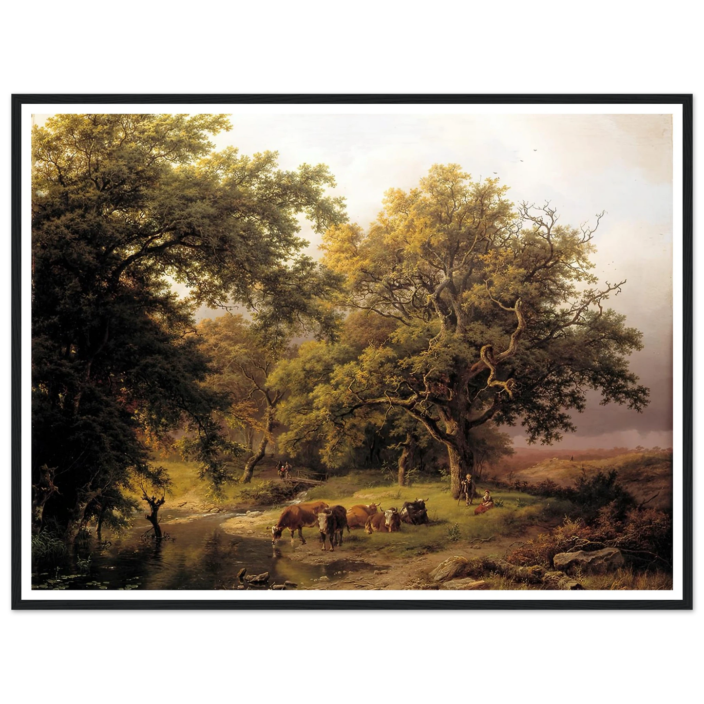 Brook by the Edge of the Woods (1849) Art Print | Barend Cornelis Koekkoek - Framed Poster - 30x40 cm / 12x16″ - Black frame