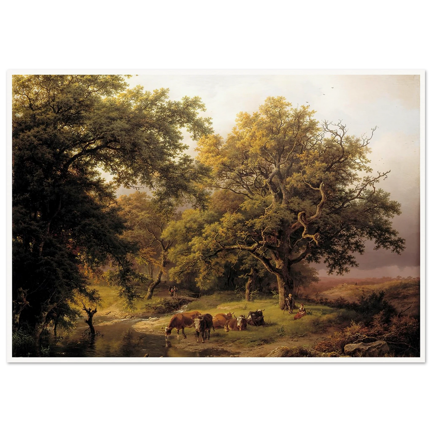 Brook by the Edge of the Woods (1849) Art Print | Barend Cornelis Koekkoek - Framed Poster - 30x40 cm / 12x16″ - Black frame