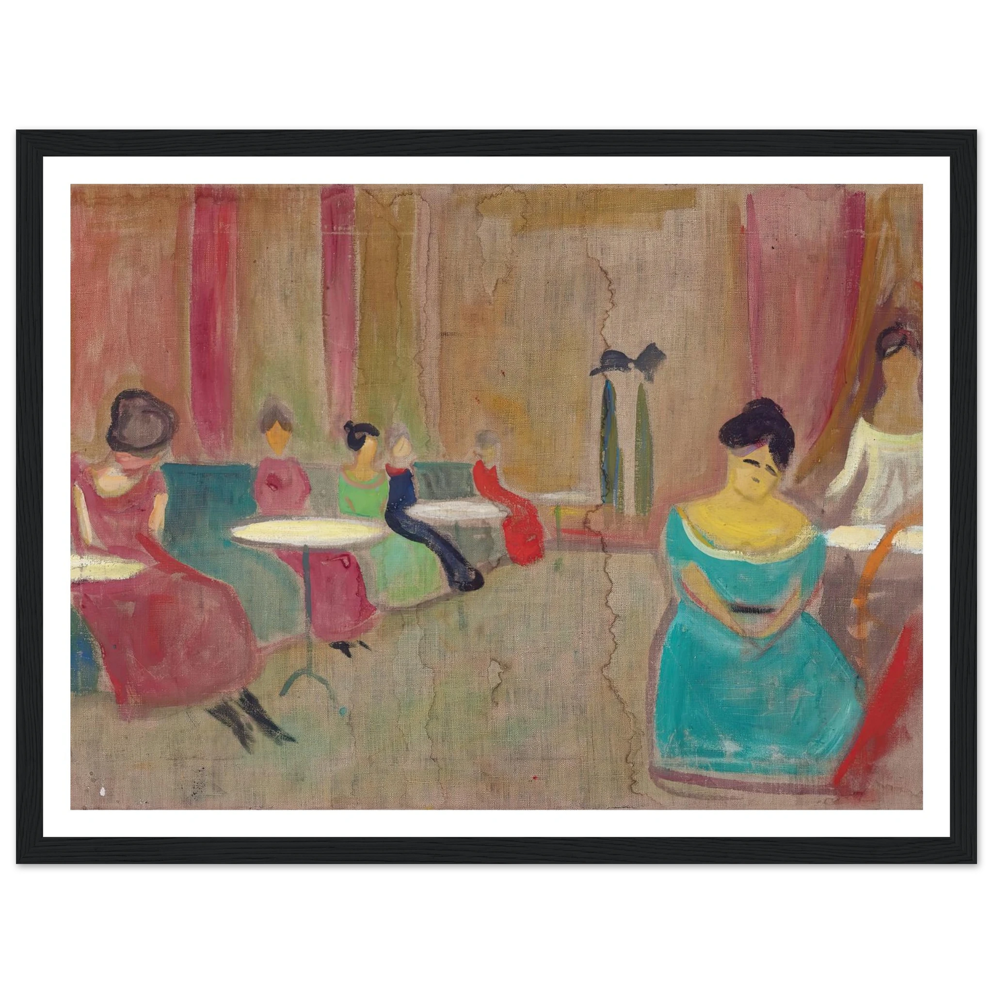 Brothel Scene (1897–99) Art Print | Edvard Munch - Framed Poster - 30x40 cm / 12x16″ - Black frame