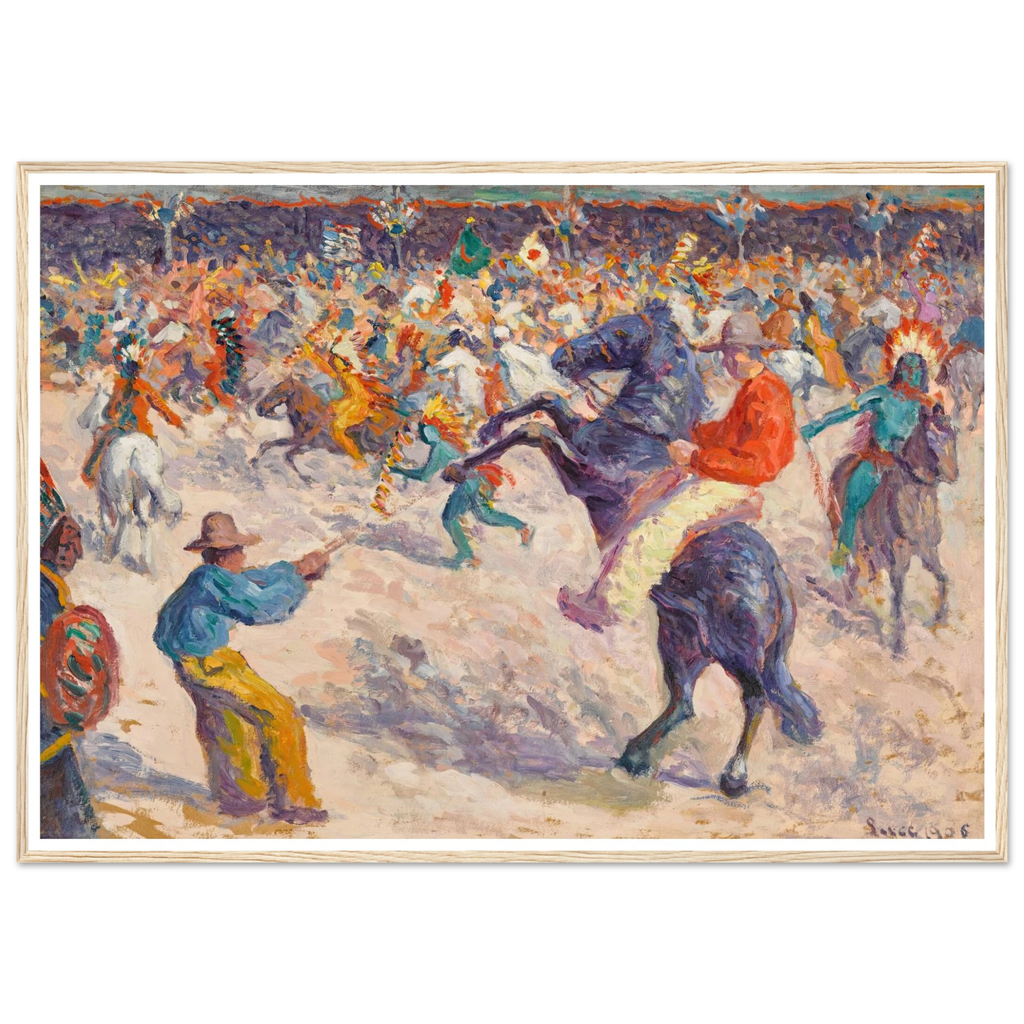 Buffalo Bill, le lasso (1906) Art Print | Maximilien Luce - Framed Poster - 70x100 cm / 28x40″ - Black frame