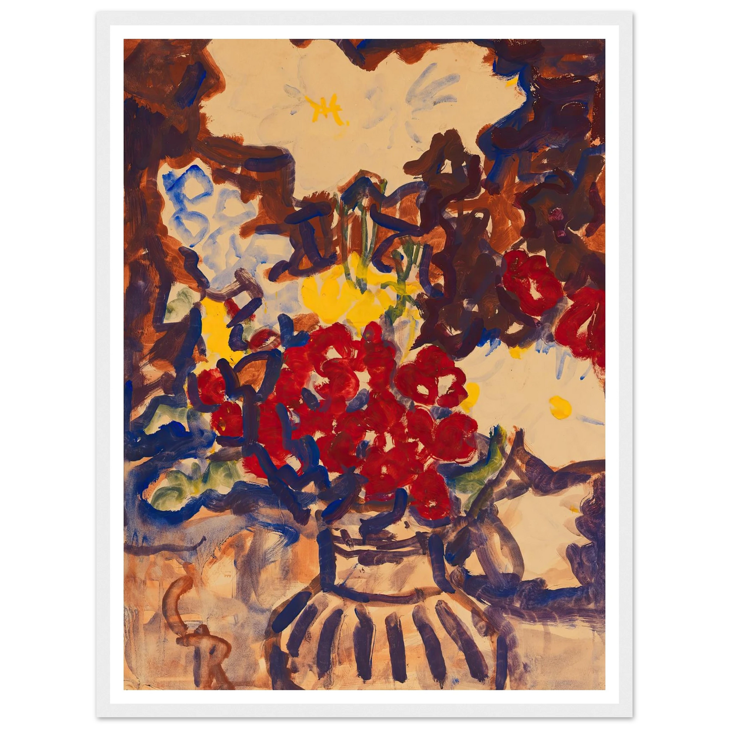 Bunter Sommerblumenstrauß (1915) Art Print | Christian Rohlfs - Framed Poster - 30x40 cm / 12x16″ - Black frame