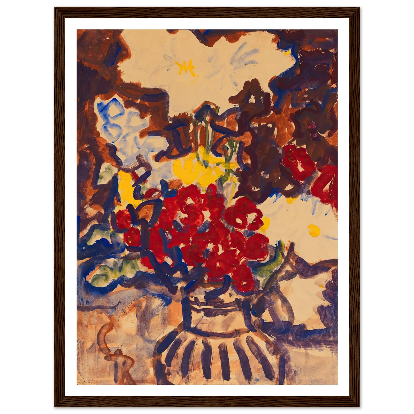 Bunter Sommerblumenstrauß (1915) Art Print | Christian Rohlfs - Framed Poster - 30x40 cm / 12x16″ - Black frame
