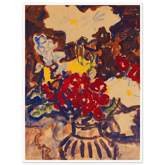Bunter Sommerblumenstrauß (1915) Art Print | Christian Rohlfs - Framed Poster - 30x40 cm / 12x16″ - Black frame
