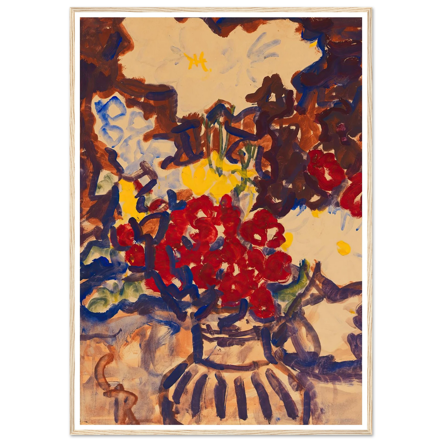 Bunter Sommerblumenstrauß (1915) Art Print | Christian Rohlfs - Framed Poster - 30x40 cm / 12x16″ - Black frame