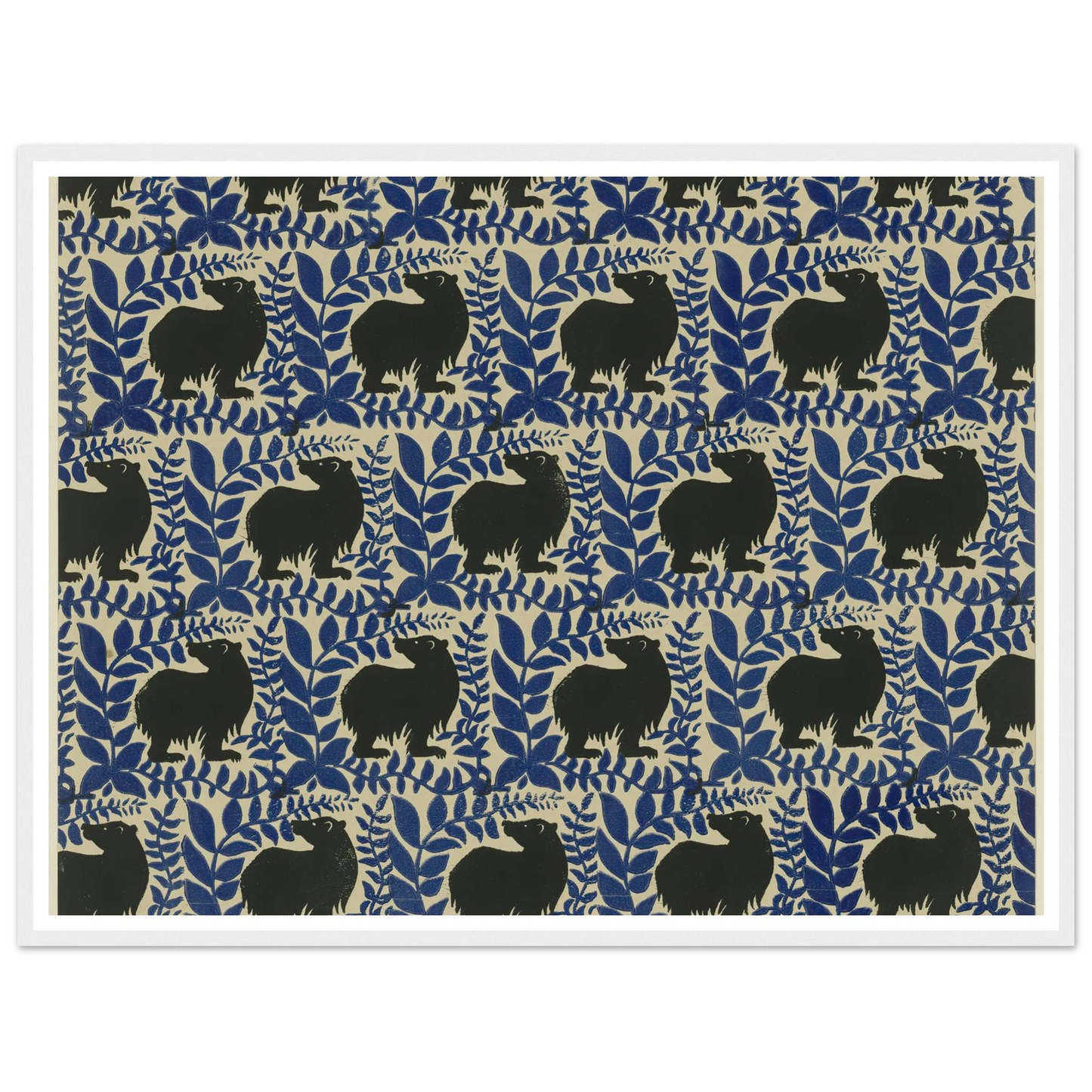 Buntpapier (Bären) (1902 - 1906) Art Print | Maria von Uchatius - Framed Poster - 30x40 cm / 12x16″ - Black frame