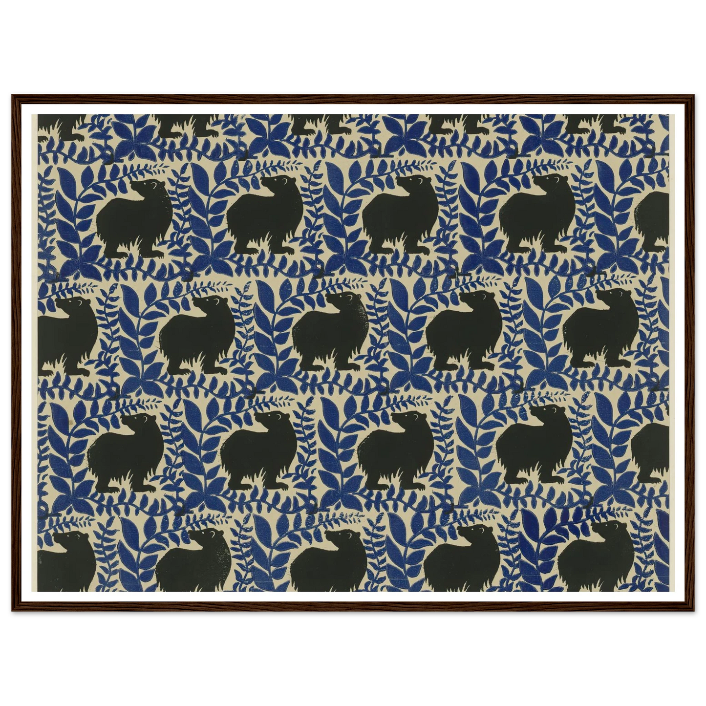 Buntpapier (Bären) (1902 - 1906) Art Print | Maria von Uchatius - Framed Poster - 30x40 cm / 12x16″ - Black frame