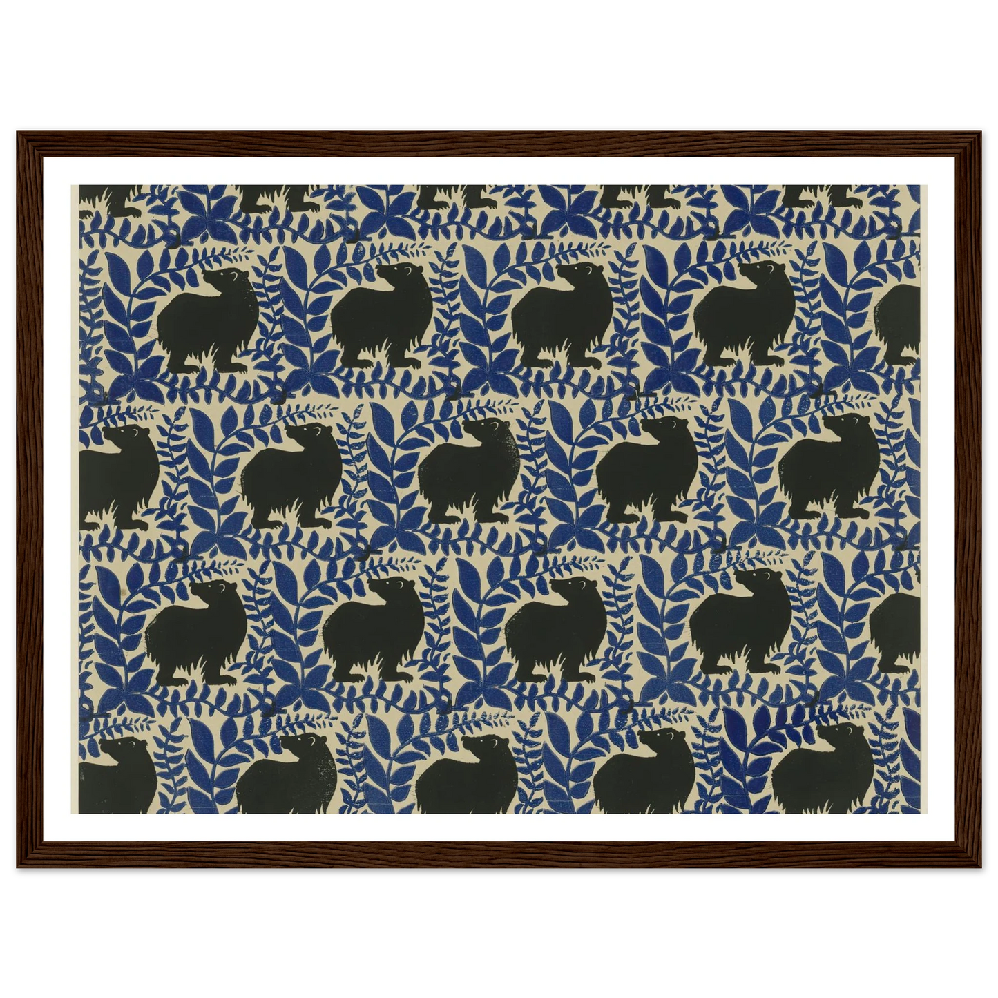 Buntpapier (Bären) (1902 - 1906) Art Print | Maria von Uchatius - Framed Poster - 30x40 cm / 12x16″ - Black frame