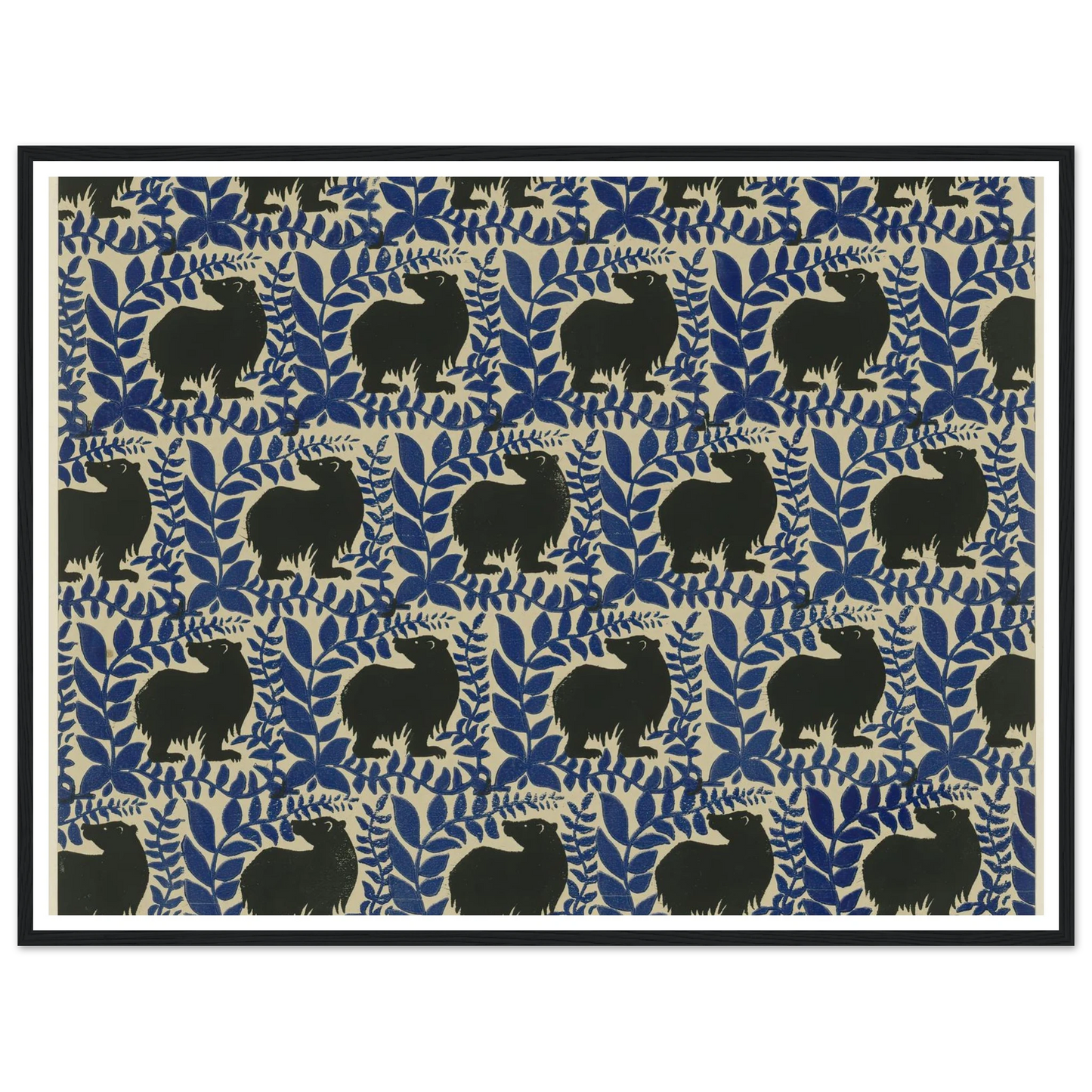 Buntpapier (Bären) (1902 - 1906) Art Print | Maria von Uchatius - Framed Poster - 30x40 cm / 12x16″ - Black frame