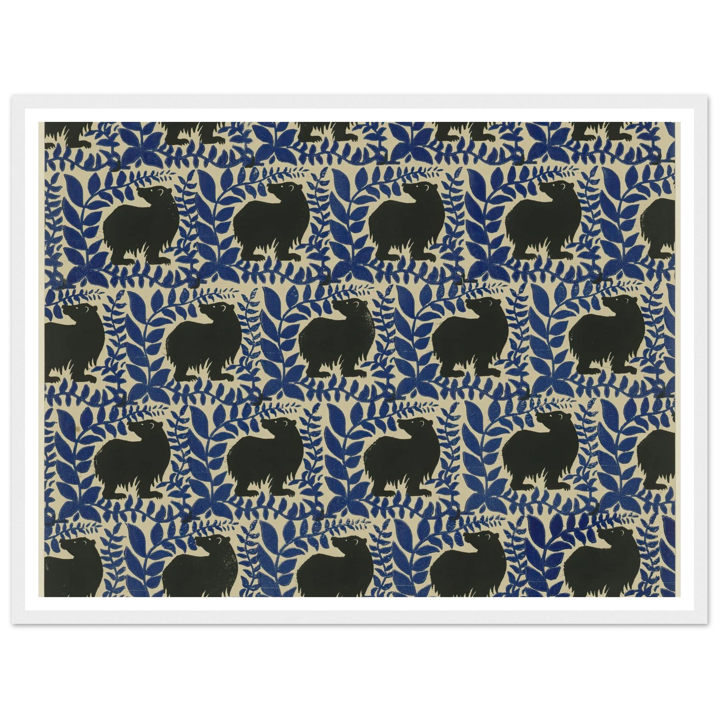 Buntpapier (Bären) (1902 - 1906) Art Print | Maria von Uchatius - Framed Poster - 30x40 cm / 12x16″ - Black frame