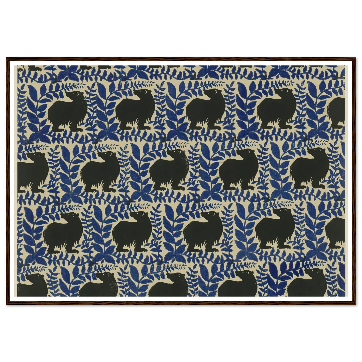 Buntpapier (Bären) (1902 - 1906) Art Print | Maria von Uchatius - Framed Poster - 30x40 cm / 12x16″ - Black frame