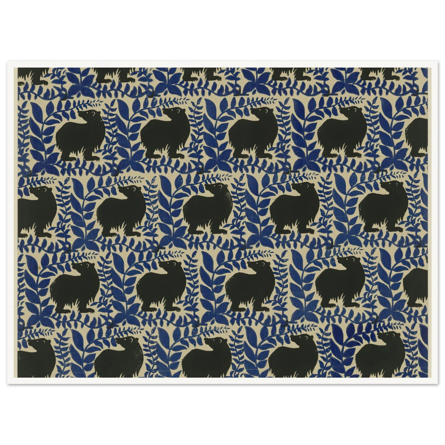 Buntpapier (Bären) (1902 - 1906) Art Print | Maria von Uchatius - Framed Poster - 30x40 cm / 12x16″ - Black frame