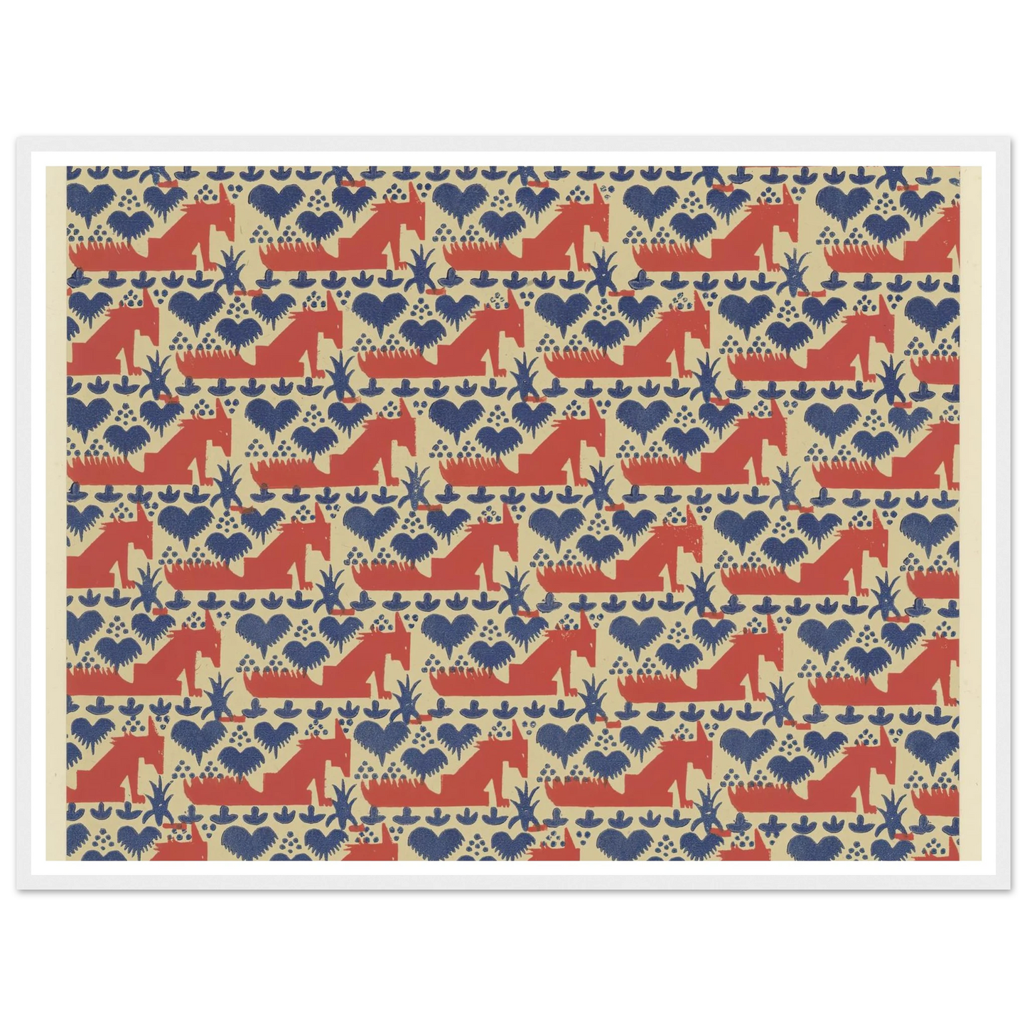 Buntpapier (Füchse) (1902 - 1906) Art Print | Maria von Uchatius - Framed Poster - 30x40 cm / 12x16″ - Black frame