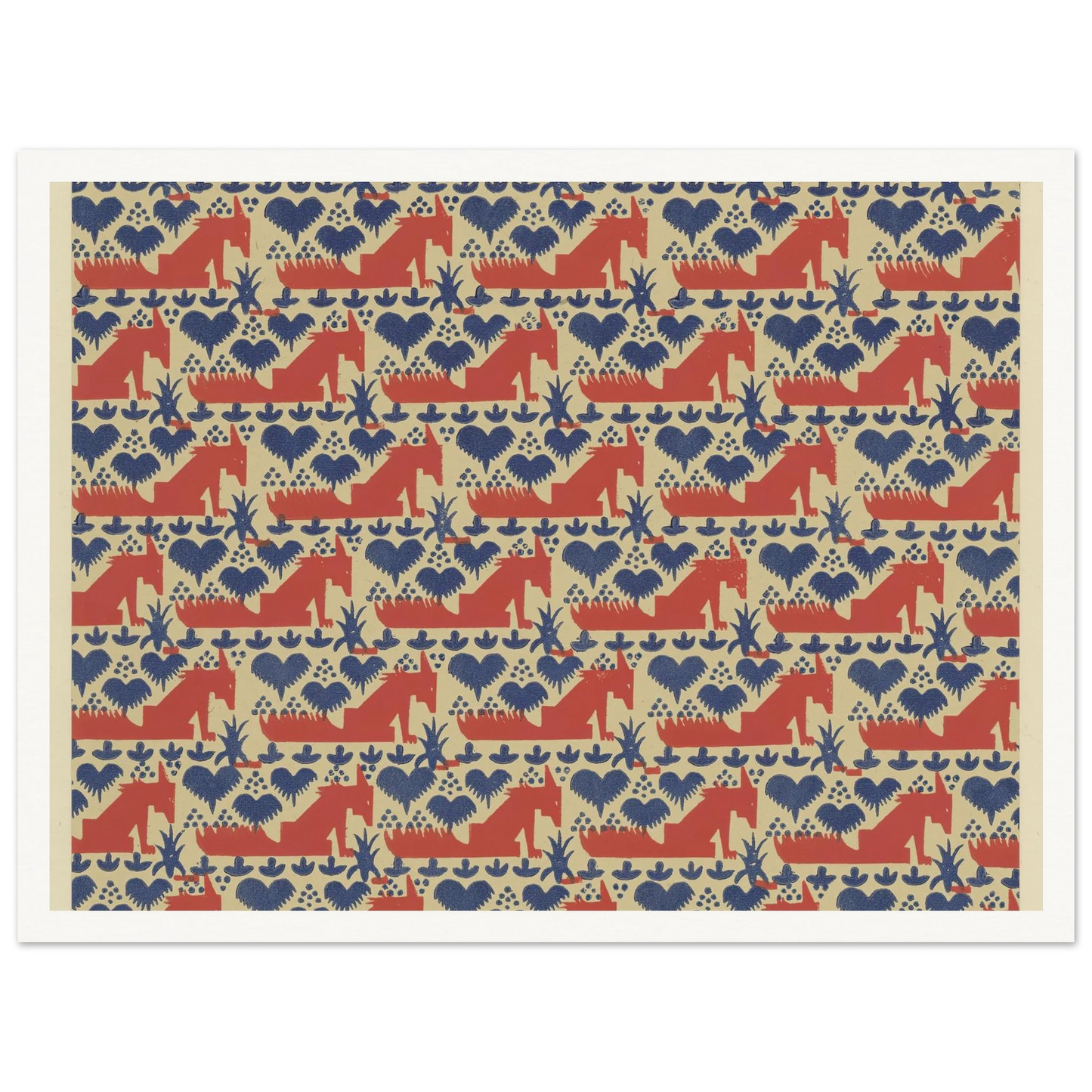 Buntpapier (Füchse) (1902 - 1906) Art Print | Maria von Uchatius - Framed Poster - 30x40 cm / 12x16″ - Black frame