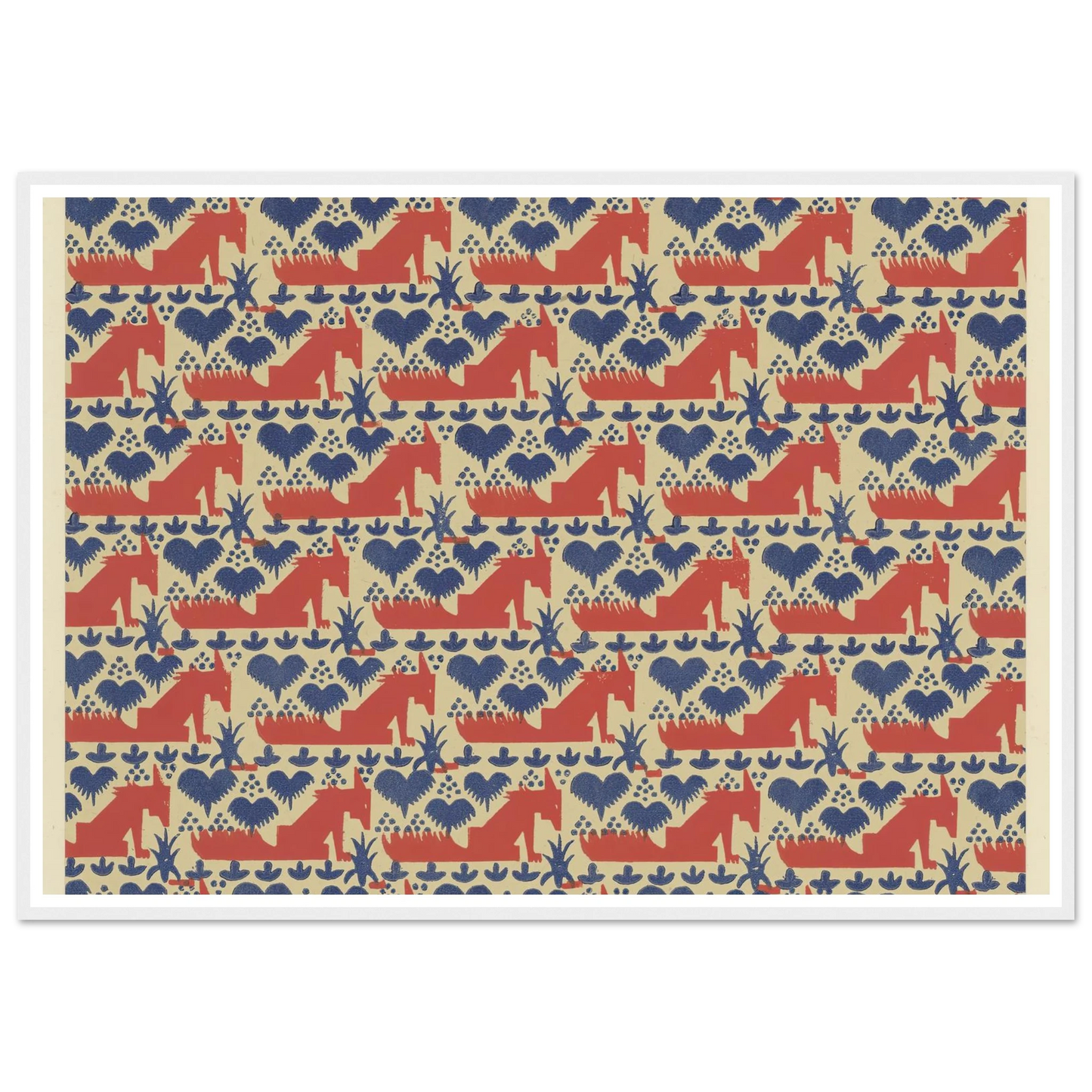 Buntpapier (Füchse) (1902 - 1906) Art Print | Maria von Uchatius - Framed Poster - 30x40 cm / 12x16″ - Black frame