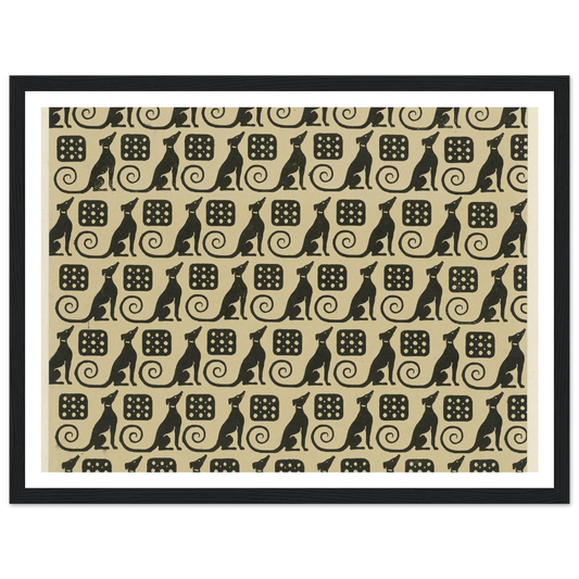 Buntpapier (Hunde) (1902 - 1906) Art Print | Maria von Uchatius - Framed Poster - 30x40 cm / 12x16″ - Black frame