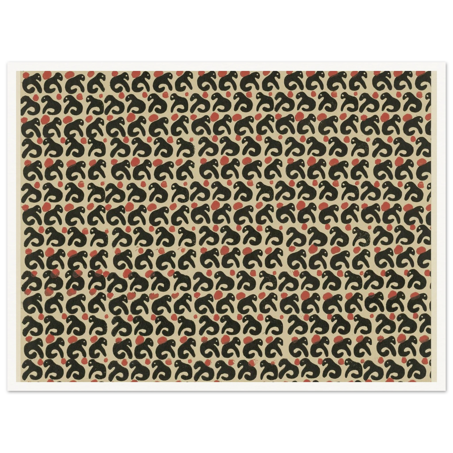 Buntpapier (Lurche) (1902 - 1906) Art Print | Maria von Uchatius - Framed Poster - 30x40 cm / 12x16″ - Black frame