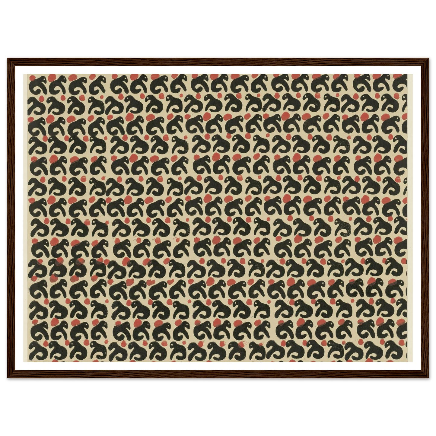 Buntpapier (Lurche) (1902 - 1906) Art Print | Maria von Uchatius - Framed Poster - 30x40 cm / 12x16″ - Black frame