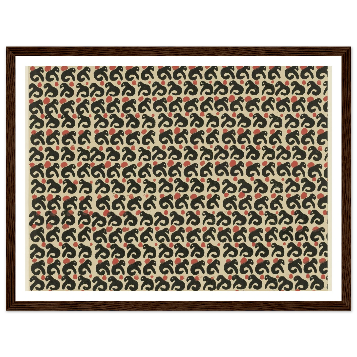 Buntpapier (Lurche) (1902 - 1906) Art Print | Maria von Uchatius - Framed Poster - 30x40 cm / 12x16″ - Black frame