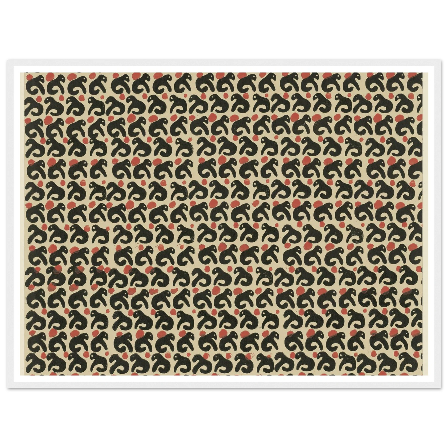 Buntpapier (Lurche) (1902 - 1906) Art Print | Maria von Uchatius - Framed Poster - 30x40 cm / 12x16″ - Black frame