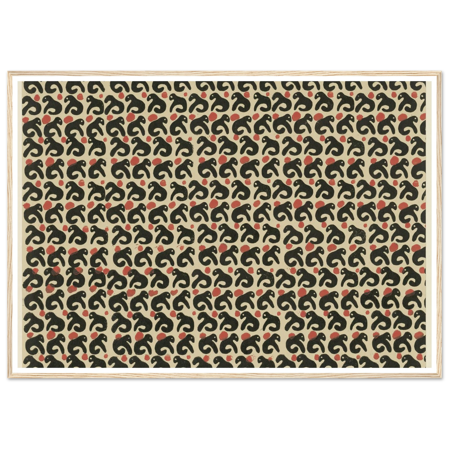 Buntpapier (Lurche) (1902 - 1906) Art Print | Maria von Uchatius - Framed Poster - 30x40 cm / 12x16″ - Black frame