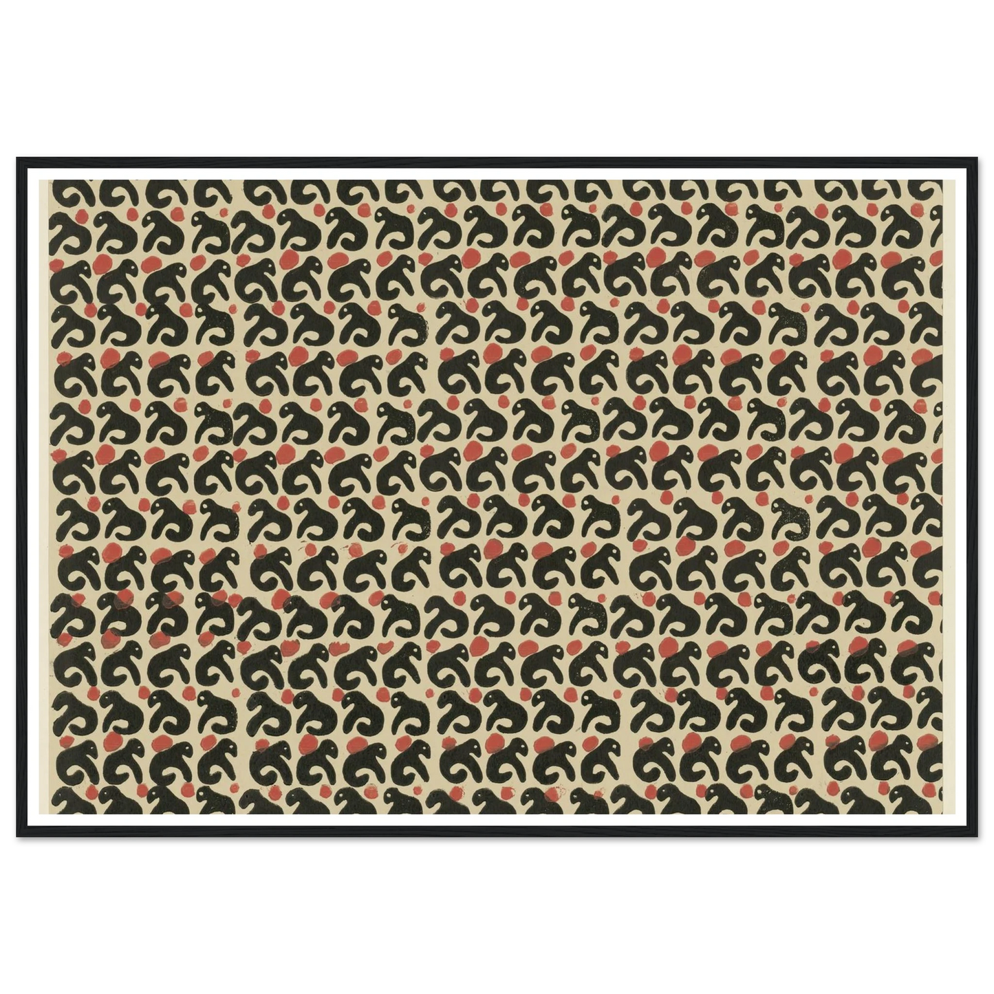 Buntpapier (Lurche) (1902 - 1906) Art Print | Maria von Uchatius - Framed Poster - 30x40 cm / 12x16″ - Black frame