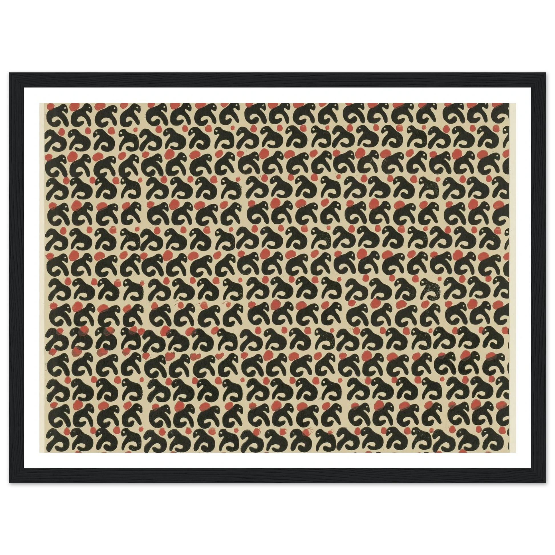 Buntpapier (Lurche) (1902 - 1906) Art Print | Maria von Uchatius - Framed Poster - 30x40 cm / 12x16″ - Black frame