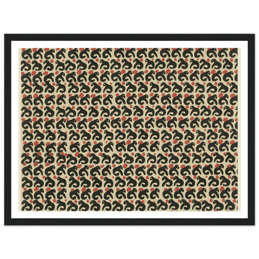 Buntpapier (Lurche) (1902 - 1906) Art Print | Maria von Uchatius - Framed Poster - 30x40 cm / 12x16″ - Black frame