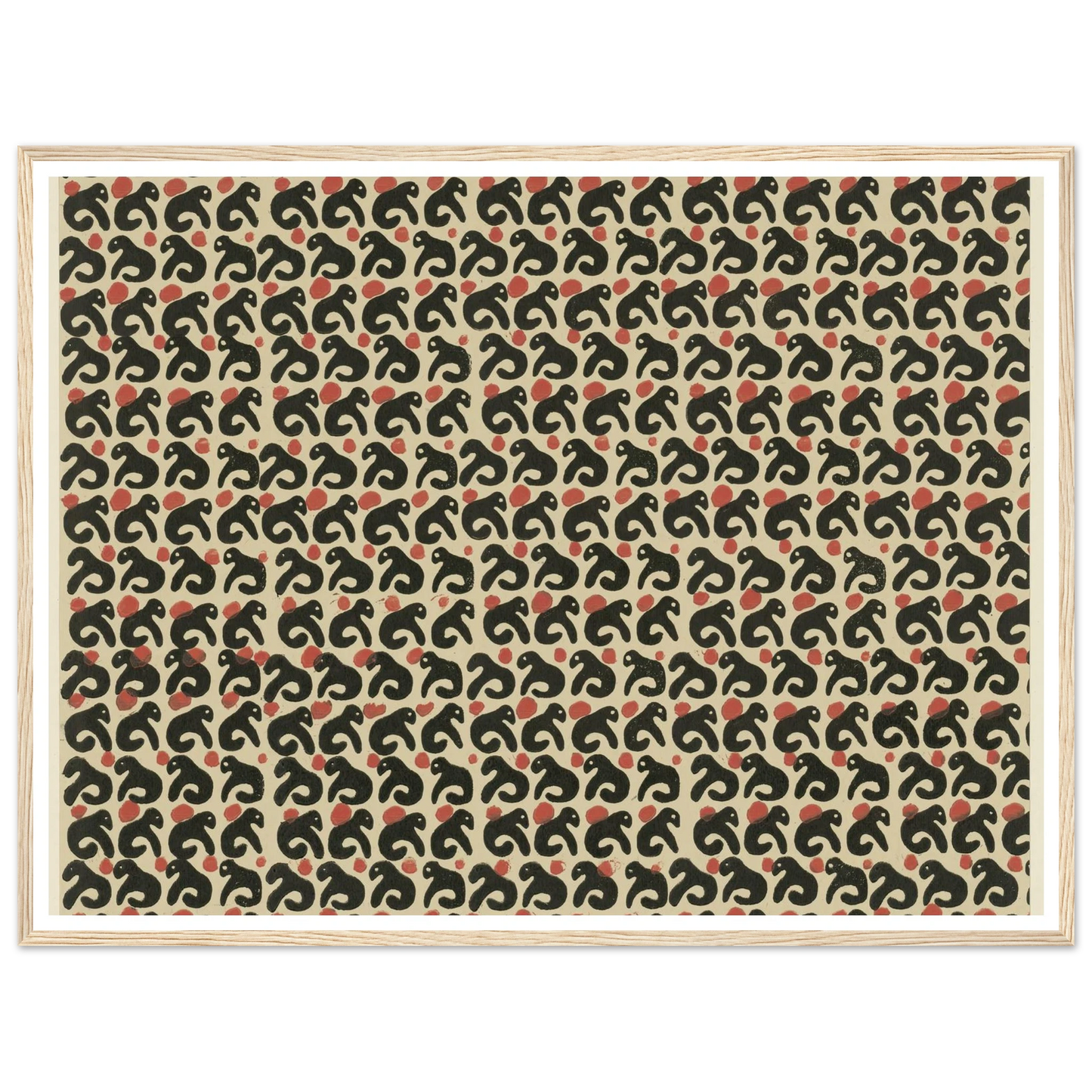 Buntpapier (Lurche) (1902 - 1906) Art Print | Maria von Uchatius - Framed Poster - 30x40 cm / 12x16″ - Black frame