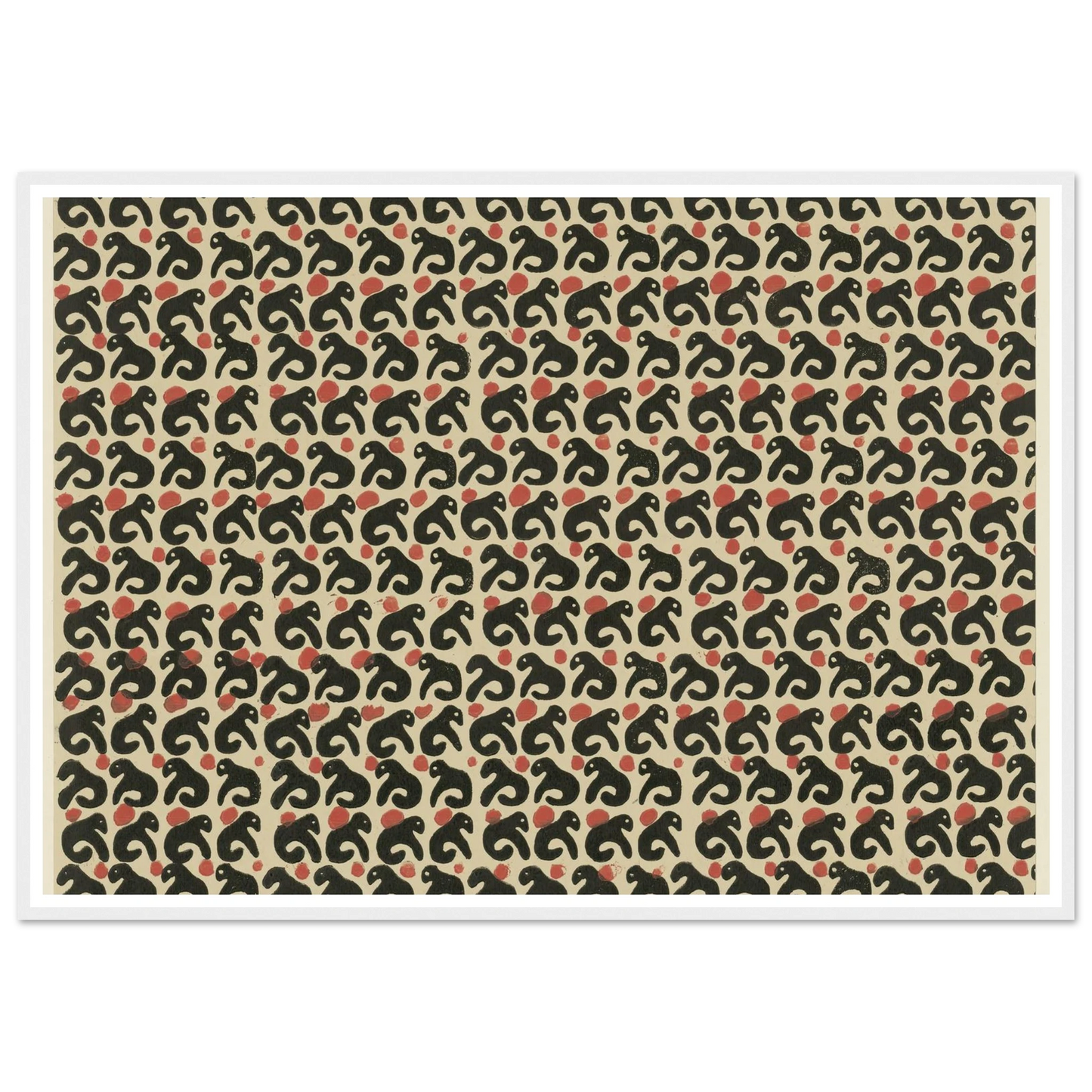 Buntpapier (Lurche) (1902 - 1906) Art Print | Maria von Uchatius - Framed Poster - 30x40 cm / 12x16″ - Black frame