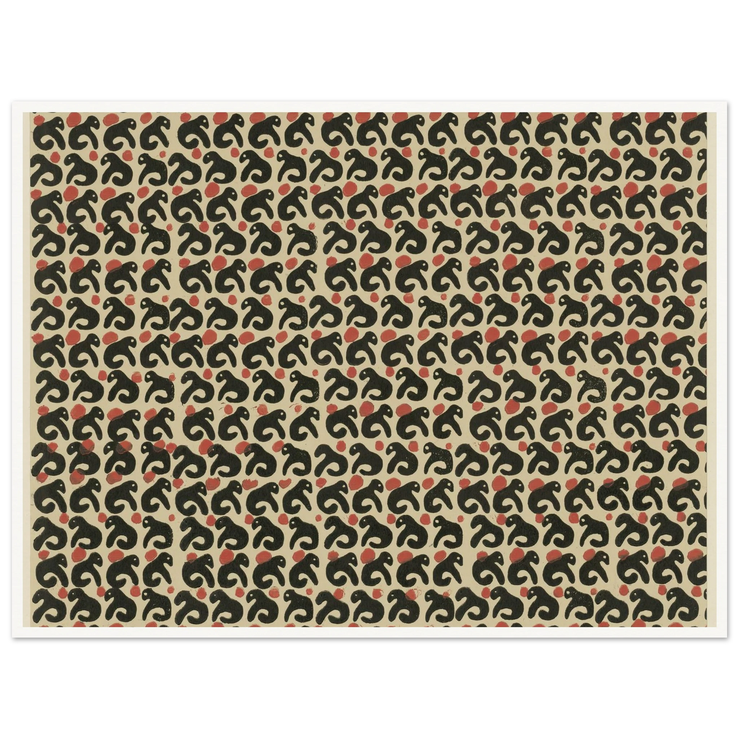 Buntpapier (Lurche) (1902 - 1906) Art Print | Maria von Uchatius - Framed Poster - 30x40 cm / 12x16″ - Black frame