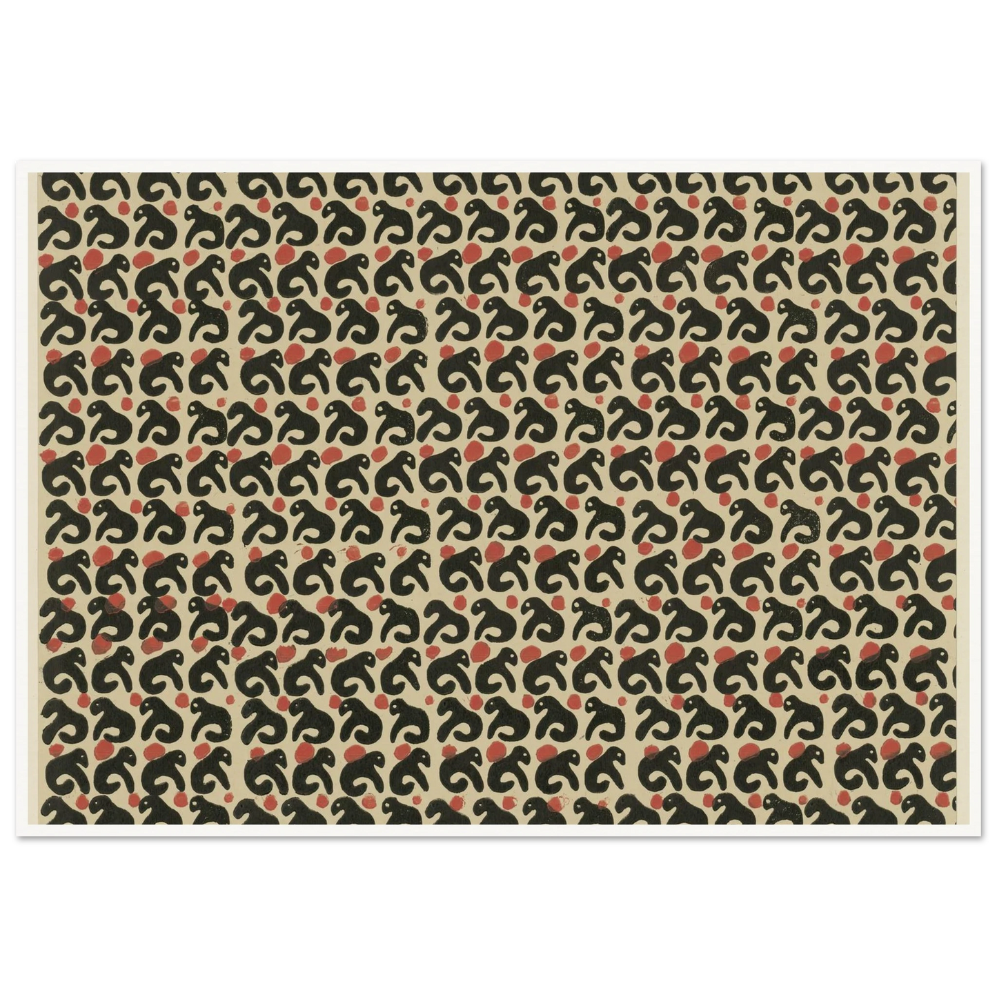 Buntpapier (Lurche) (1902 - 1906) Art Print | Maria von Uchatius - Framed Poster - 30x40 cm / 12x16″ - Black frame