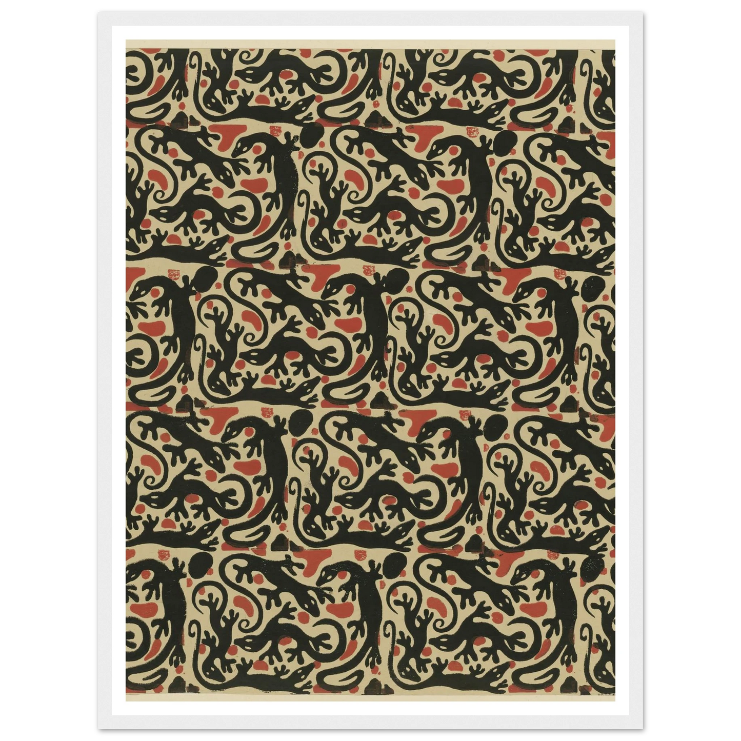 Buntpapier (Salamander) (1902 - 1906) Art Print | Maria von Uchatius - Framed Poster - 30x40 cm / 12x16″ - Black frame