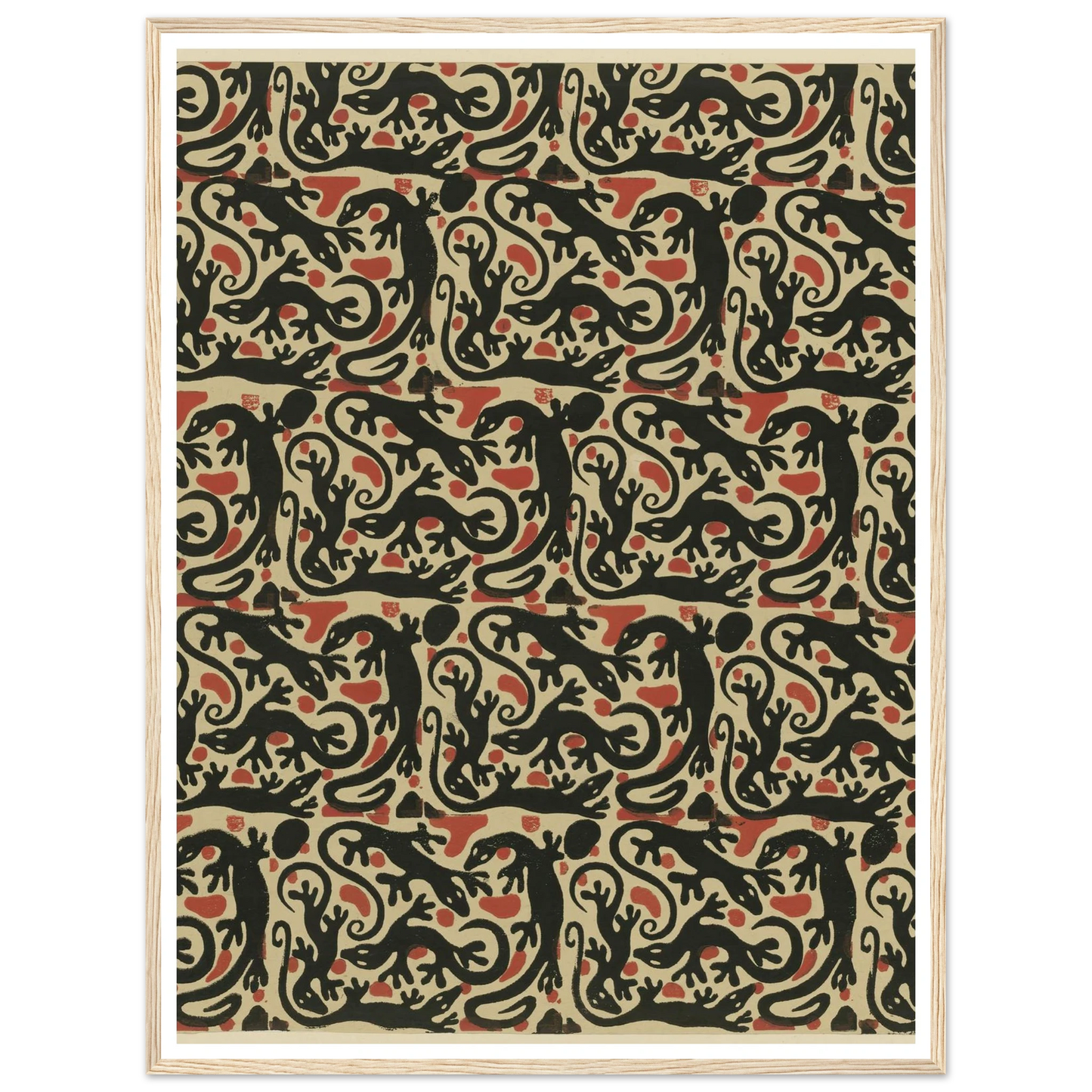 Buntpapier (Salamander) (1902 - 1906) Art Print | Maria von Uchatius - Framed Poster - 30x40 cm / 12x16″ - Black frame