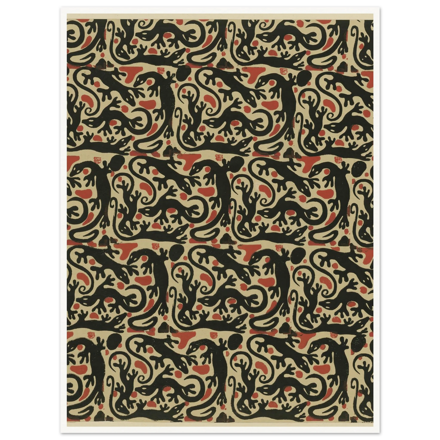 Buntpapier (Salamander) (1902 - 1906) Art Print | Maria von Uchatius - Framed Poster - 30x40 cm / 12x16″ - Black frame