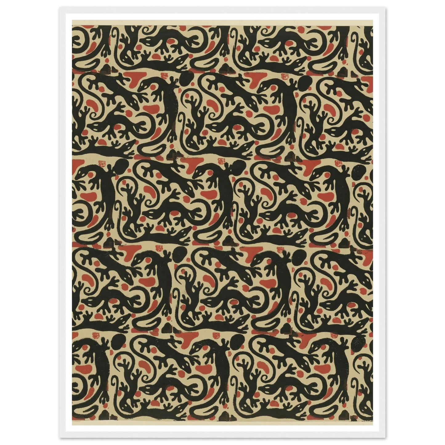 Buntpapier (Salamander) (1902 - 1906) Art Print | Maria von Uchatius - Framed Poster - 30x40 cm / 12x16″ - Black frame