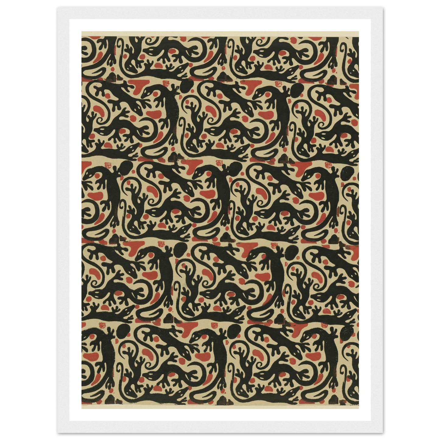 Buntpapier (Salamander) (1902 - 1906) Art Print | Maria von Uchatius - Framed Poster - 30x40 cm / 12x16″ - Black frame