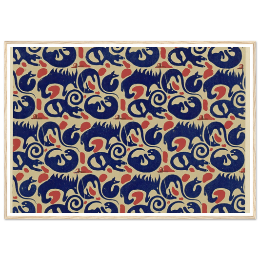 Buntpapier (Tiere) (1902 - 1906) Art Print | Maria von Uchatius - Framed Poster - 30x40 cm / 12x16″ - Black frame