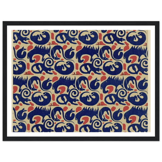 Buntpapier (Tiere) (1902 - 1906) Art Print | Maria von Uchatius - Framed Poster - 30x40 cm / 12x16″ - Black frame
