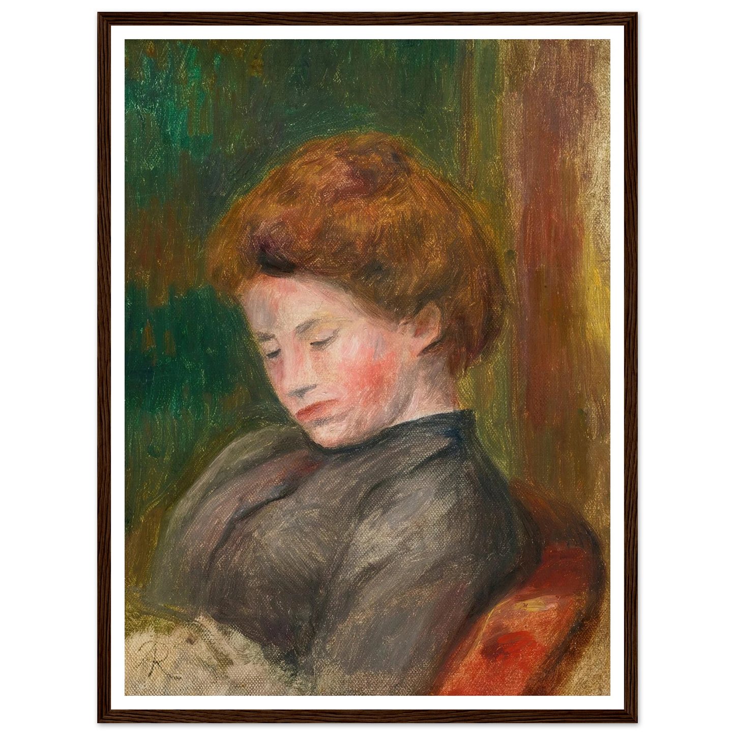 Buste De Femme (circa 1896-1900) Art Print | Pierre Auguste Renoir - Framed Poster - 30x40 cm / 12x16″ - Black frame