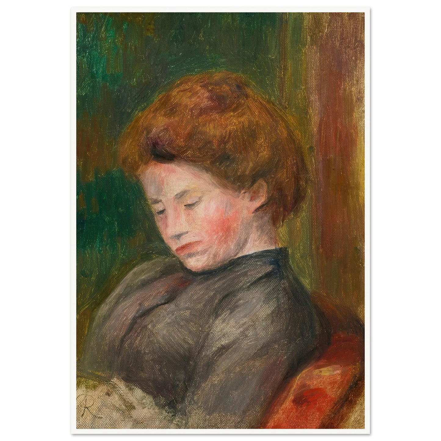 Buste De Femme (circa 1896-1900) Art Print | Pierre Auguste Renoir - Framed Poster - 30x40 cm / 12x16″ - Black frame