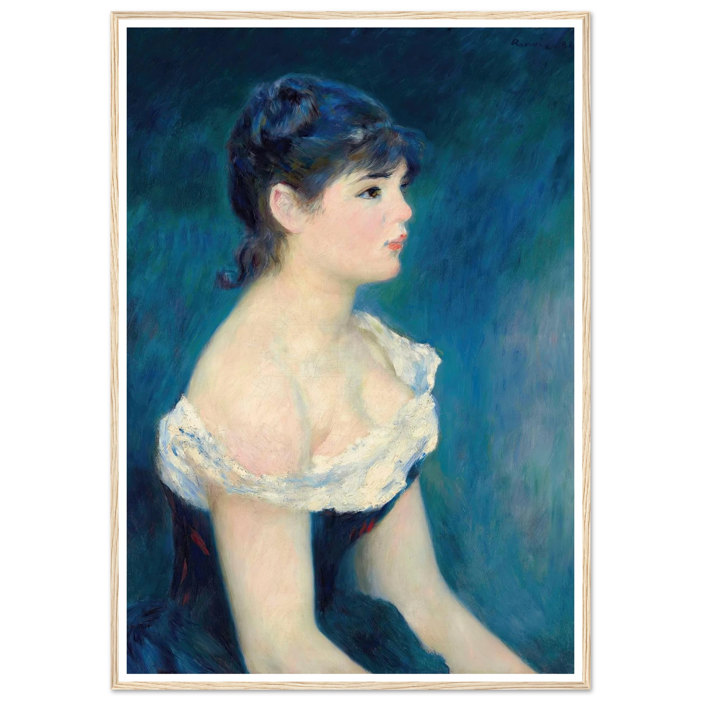 Buste de femme, de profil (1884) Art Print | Pierre Auguste Renoir - Framed Poster - 30x40 cm / 12x16″ - Black frame