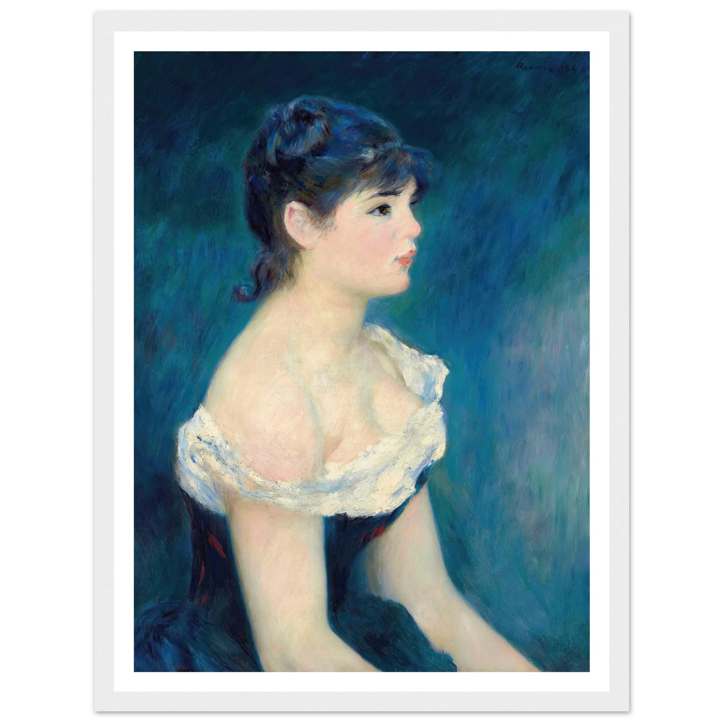 Buste de femme, de profil (1884) Art Print | Pierre Auguste Renoir - Framed Poster - 30x40 cm / 12x16″ - Black frame