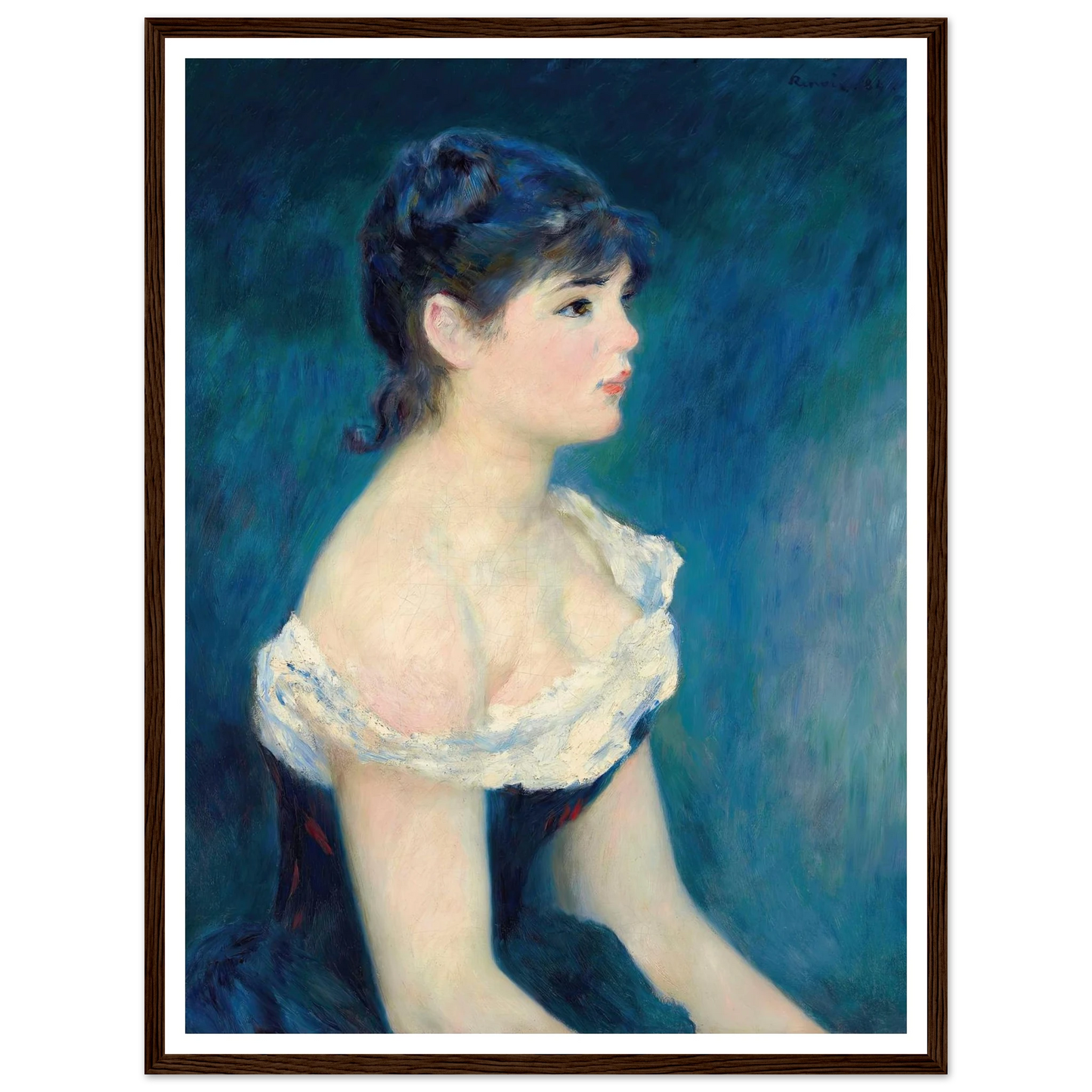 Buste de femme, de profil (1884) Art Print | Pierre Auguste Renoir - Framed Poster - 30x40 cm / 12x16″ - Black frame