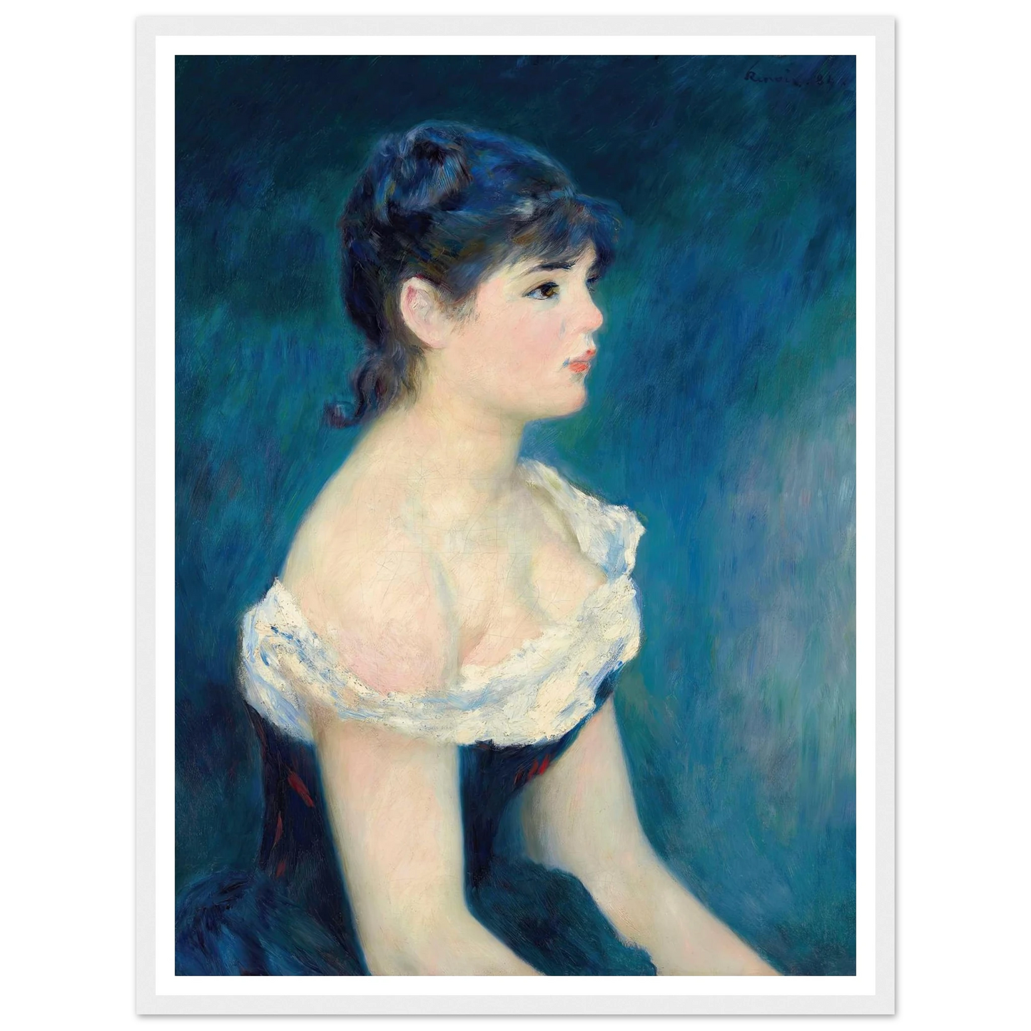Buste de femme, de profil (1884) Art Print | Pierre Auguste Renoir - Framed Poster - 30x40 cm / 12x16″ - Black frame