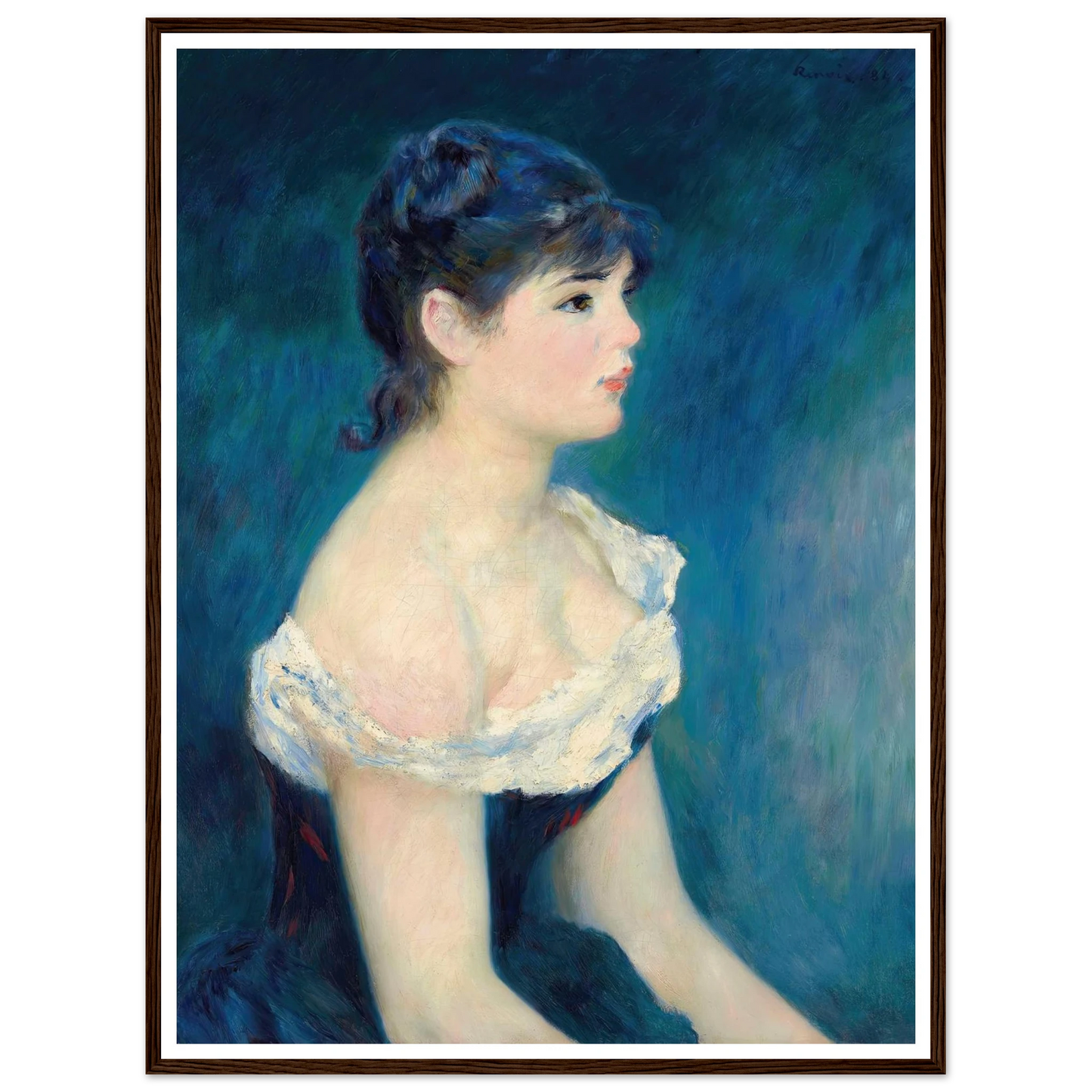 Buste de femme, de profil (1884) Art Print | Pierre Auguste Renoir - Framed Poster - 30x40 cm / 12x16″ - Black frame