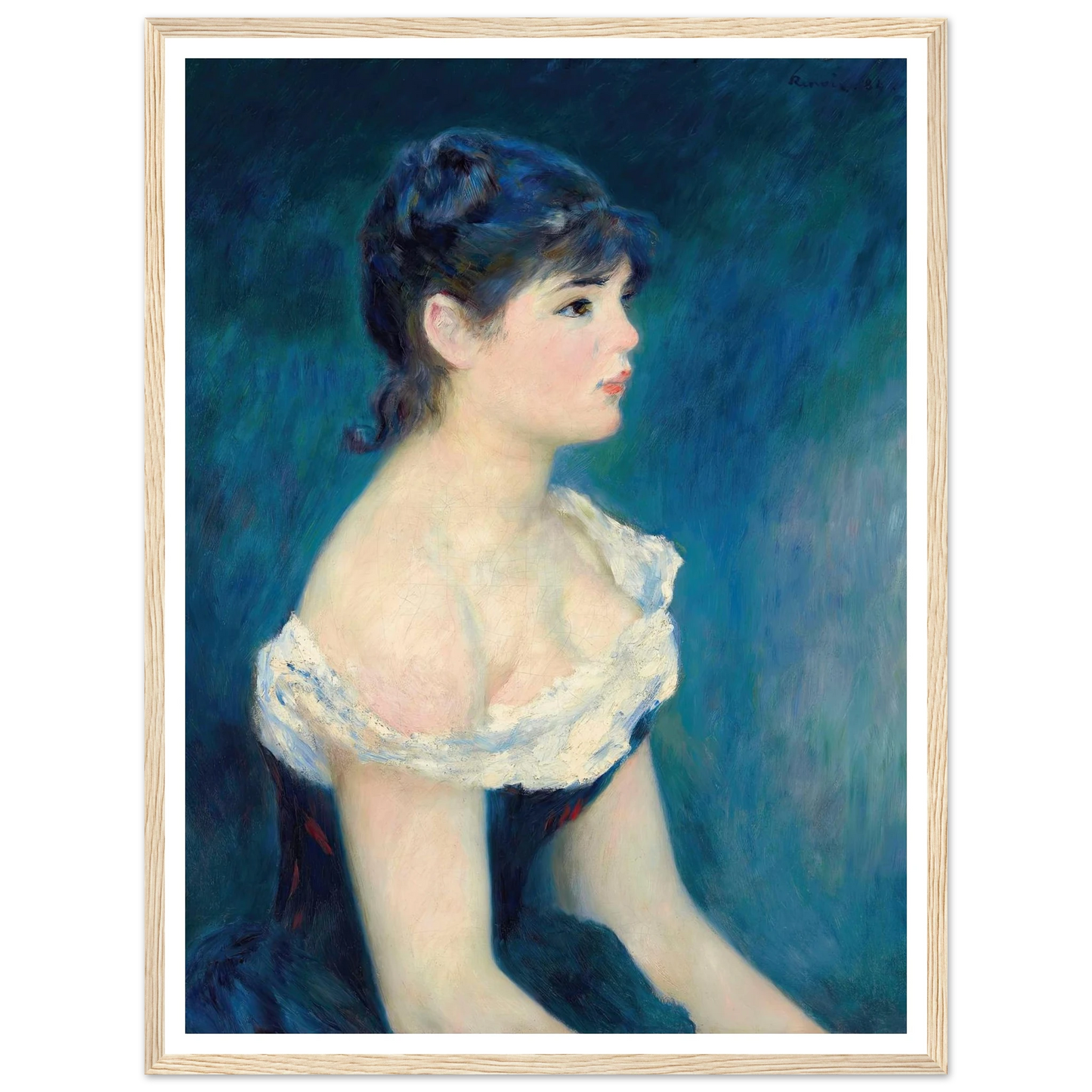 Buste de femme, de profil (1884) Art Print | Pierre Auguste Renoir - Framed Poster - 30x40 cm / 12x16″ - Black frame